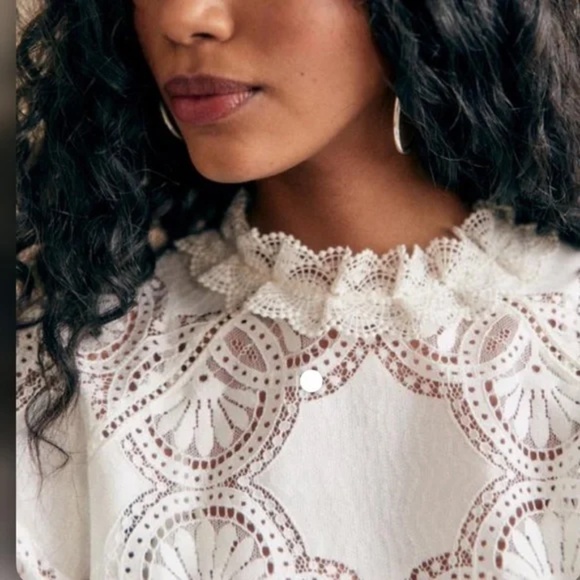 Sezane Bianca Blouse in Ecru Size 40 - Picture 5 of 12